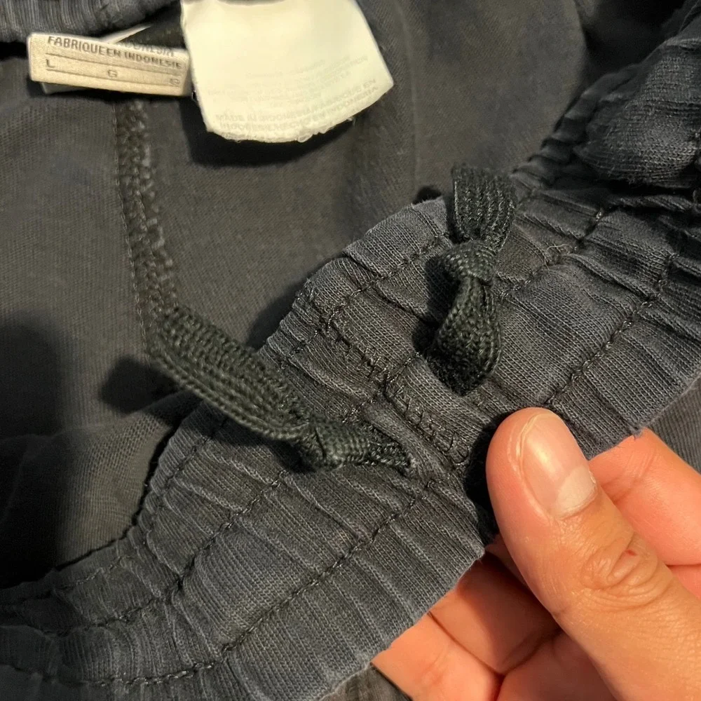 Vintage Y2K Baggy Nike Track Pants Mens Large Black Side Stripe Swoosh Thrashed
